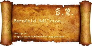 Bernfeld Márton névjegykártya